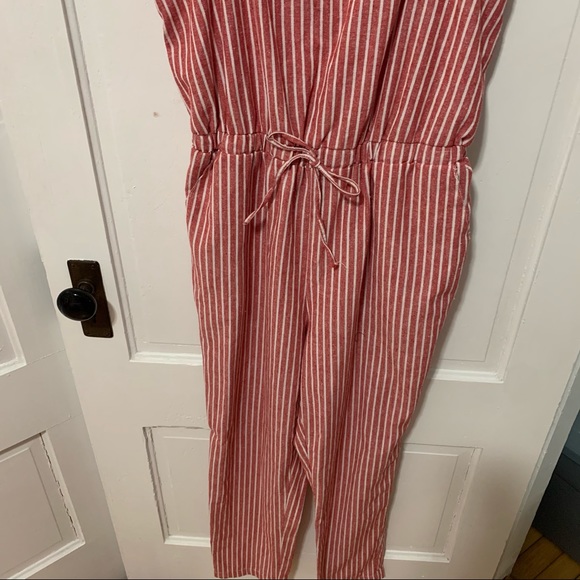 Ci Sono Linen Striped Sleeveless Jumpsuit - Picture 4 of 10